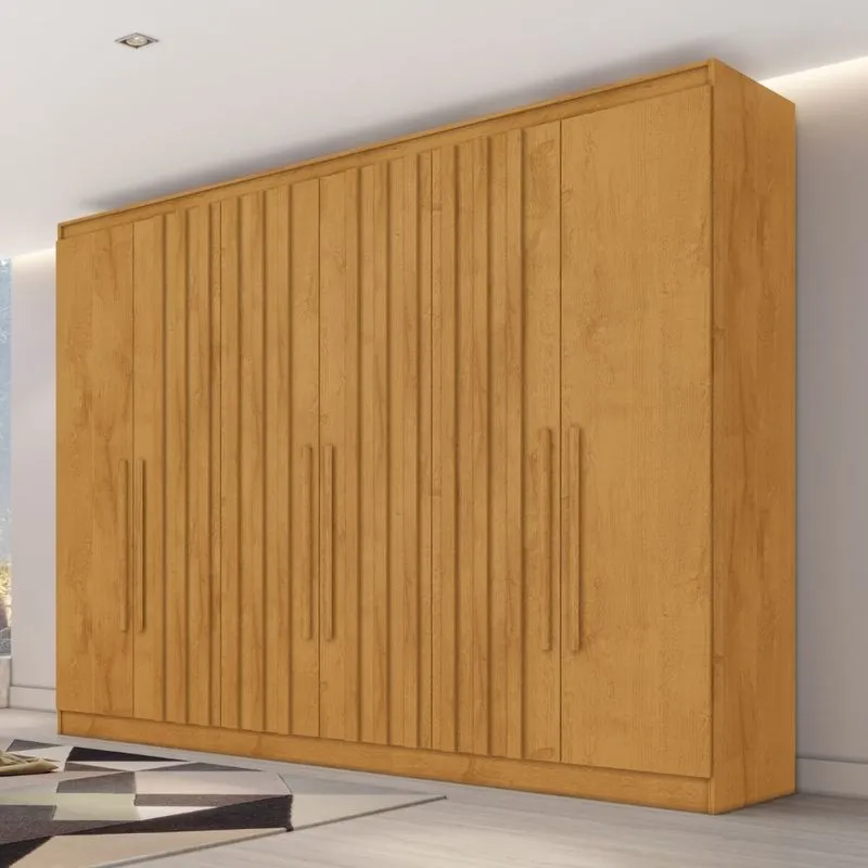 Guarda Roupa Casal Ripado 6 Portas Em MDF Oxford Made Marcs
