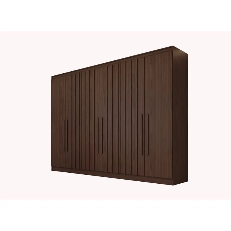 Guarda Roupa Oxford 6 Portas 6 Gavetas Com Ripado 100% Mdf Ipê - Made Marcs