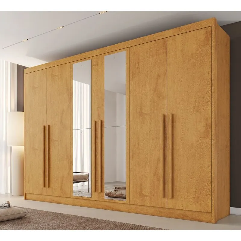 Guarda Roupa Casal com Espelho 6 Portas em MDF Alba Plus