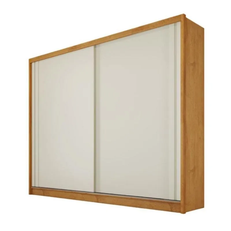 Guarda Roupa 2 Portas De Correr Monterey 100% Mdf Peroba Off White