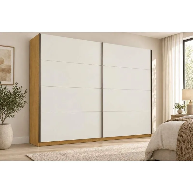 Guarda Roupa Casal 2 Ptas 6 Gav Hanover Peroba/Off Europa