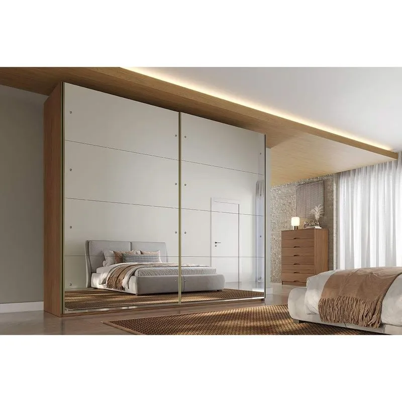 Guarda Roupa Casal 2 Ptas 2Esp 6Gav Hanover Castanho Europa