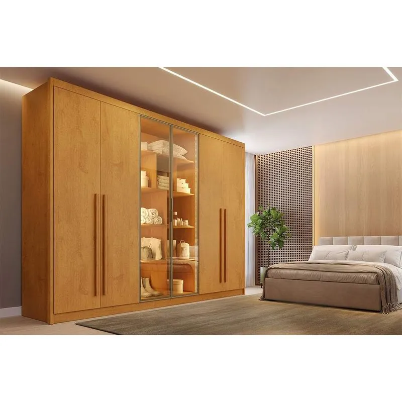 Guarda Roupa Casal 6 Portas 2Vid 6Gav Madri Peroba Europa