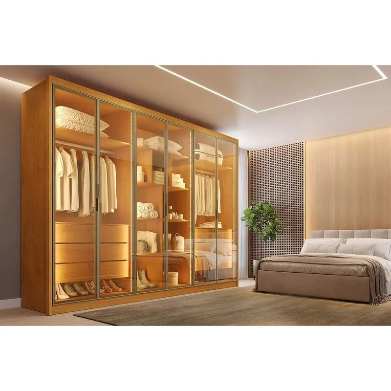 Guarda Roupa Casal 6 Portas Vid 6Gavs Madri Peroba Europa