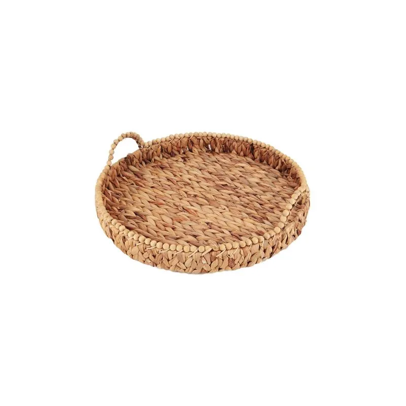 Bandeja Redonda com Alça Le Trama Chic em Bambu 41cm - 1 Peça