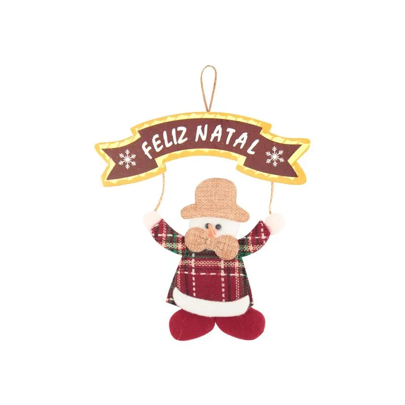 Decoração com Placa Natalina Le Xadrez 21cm