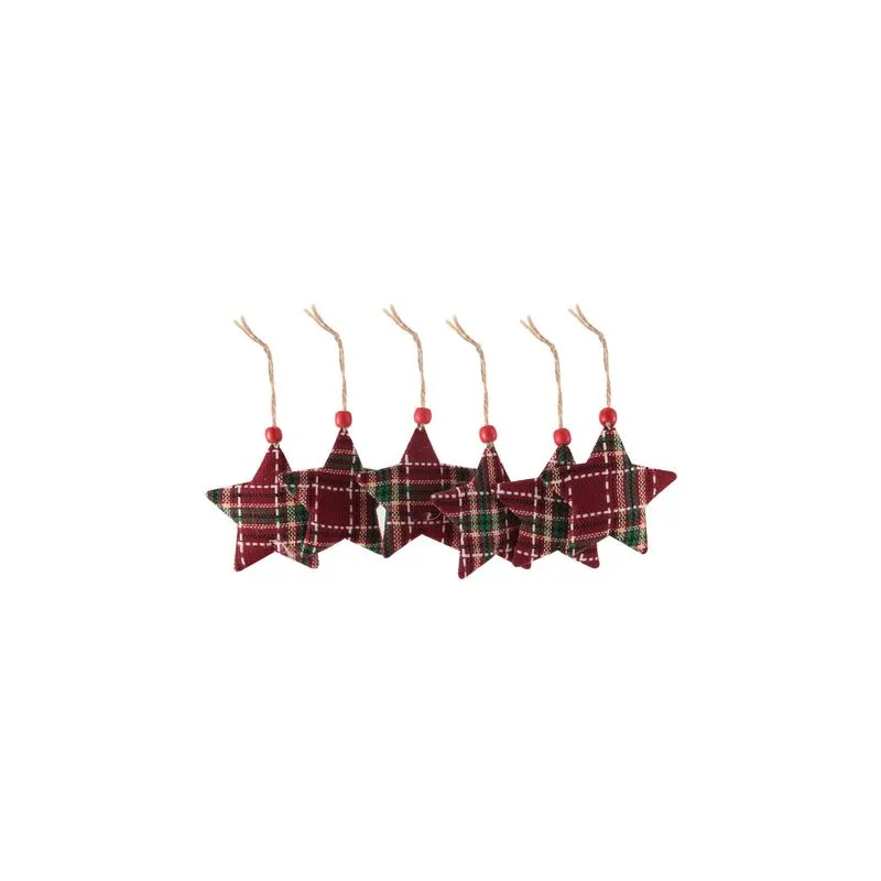 Enfeite para Árvore de Natal Le Feltro Xadrez 9cm com 6 Unidades