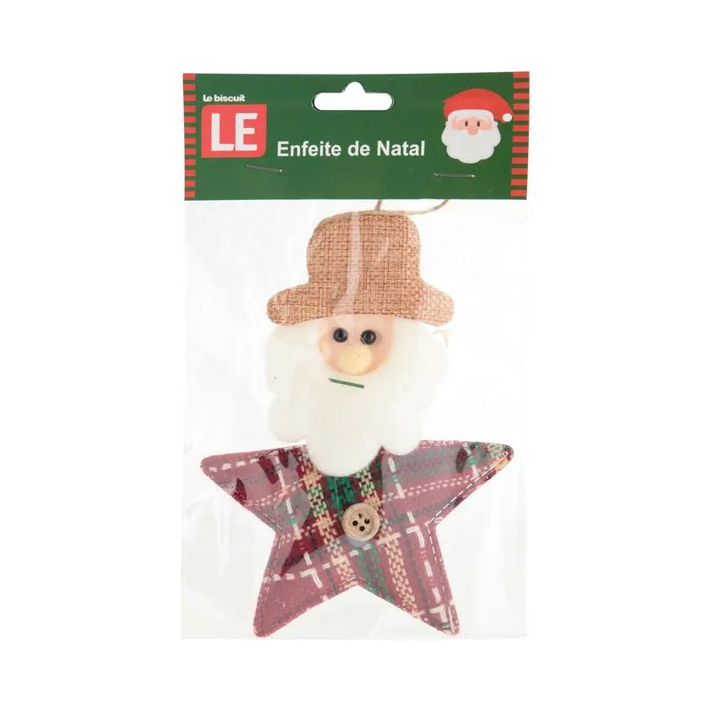 Enfeite Para Árvore de Natal Le Rostinho Xadrez 14cm