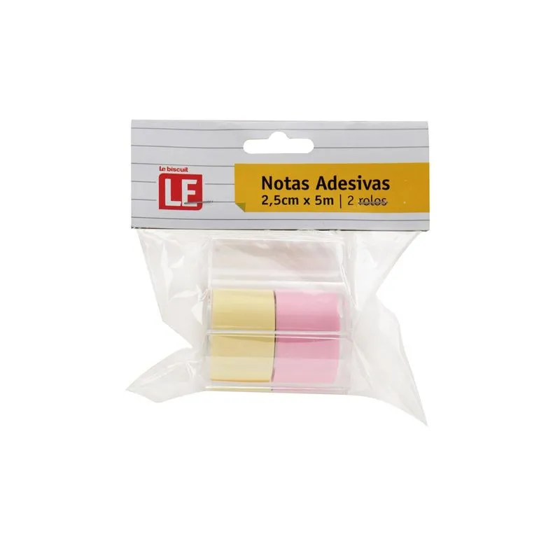 Bloco Adesivo Le Amarelo e Roxo 2,5x5cm com 2 Unidades