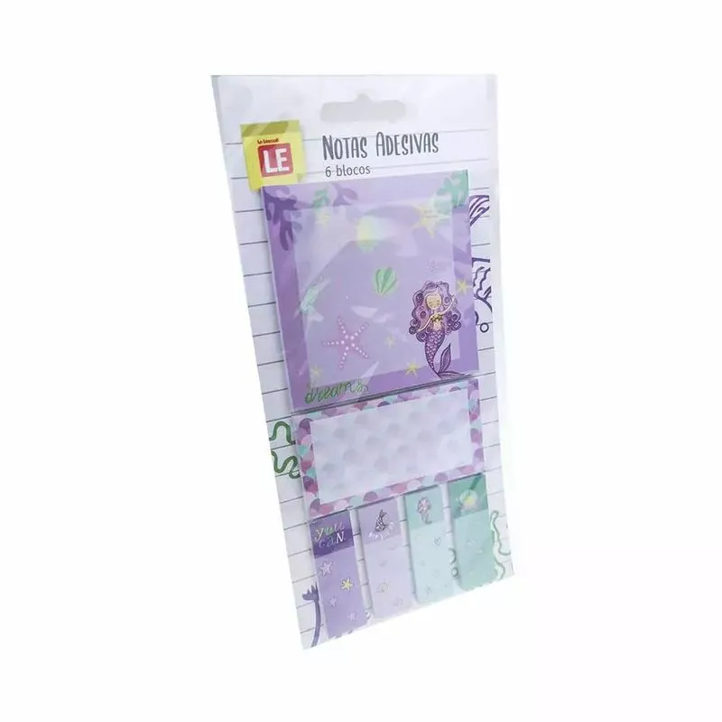 Kit Bloco Adesivo Le Lilás com 6 Blocos 25 Folhas