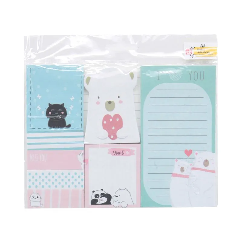 Kit Bloco Adesivo Le Urso com 8 Blocos 25 Folhas