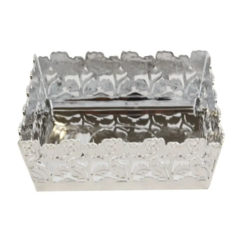 Cesta Le Plástica Grace Quadrada 18cm Prata