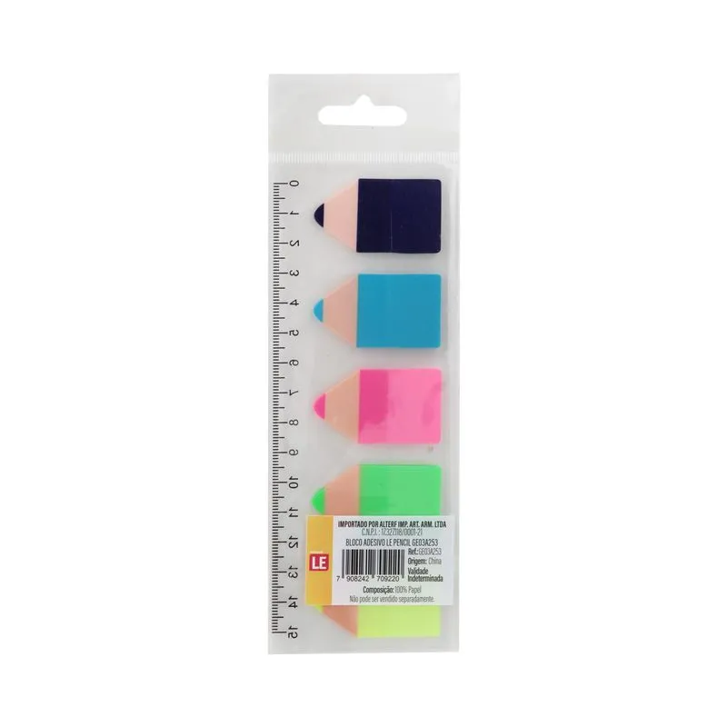 Bloco Adesivo Le Pencils com 5 Blocos 20 folhas