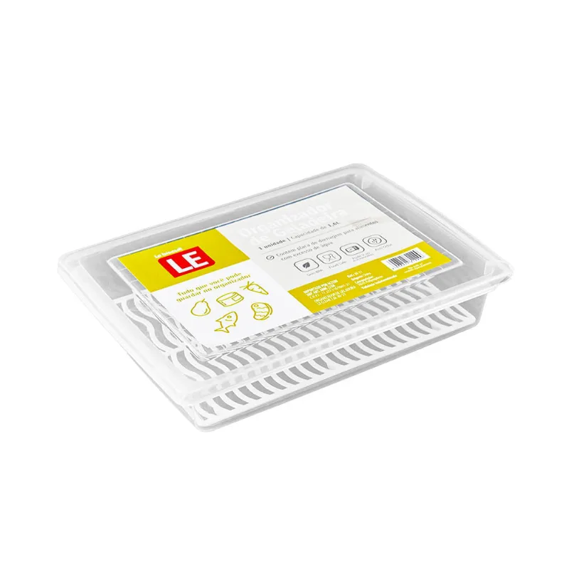 Organizador de Geladeira Le Clear em Plástico Branco 1,6L