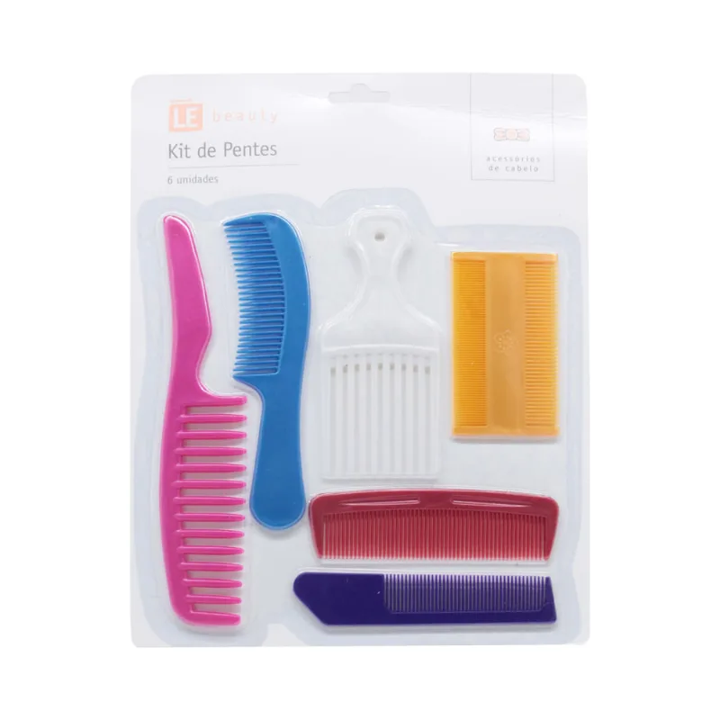 Kit Pente para Cabelo Le Econ com 6 Unidades - Item Sortido