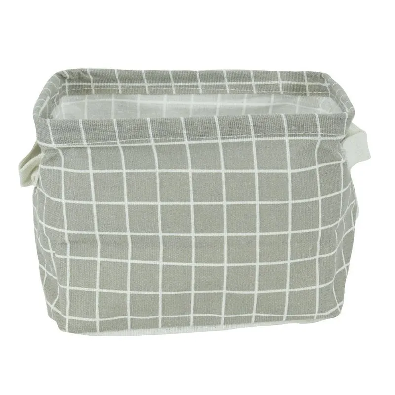 Cesto Organizador Le Juta em Poliéster Quadrado 20x16x12,5cm Cinza