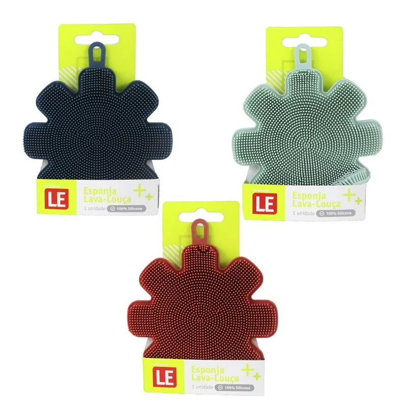 Esponja Le Lava Louça Silicone Cores Diversas - Item Sortido
