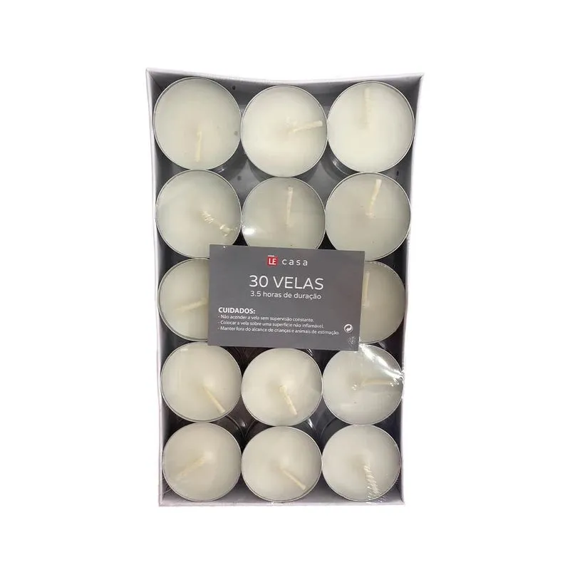 Kit com 30 Velas Le Rechaud 12g Branco