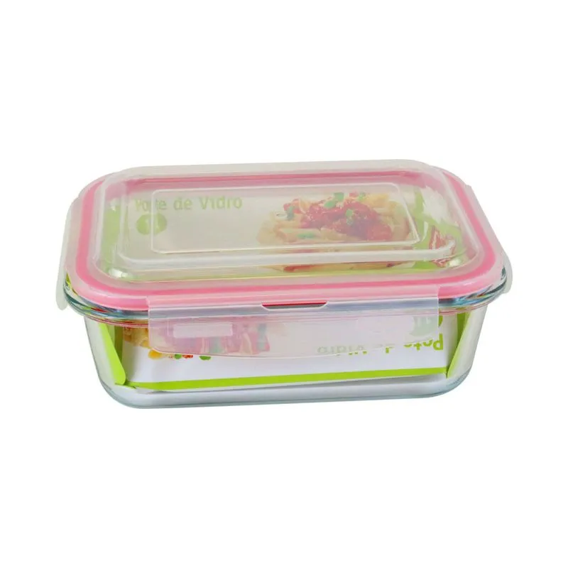Pote de Vidro Hermético Cazza Retangular Click Transparente 1L UNICA