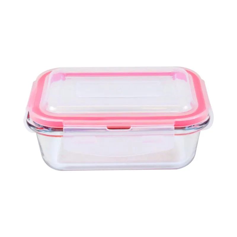 Pote de Vidro Hermético Cazza Retangular Click Transparente 400ml