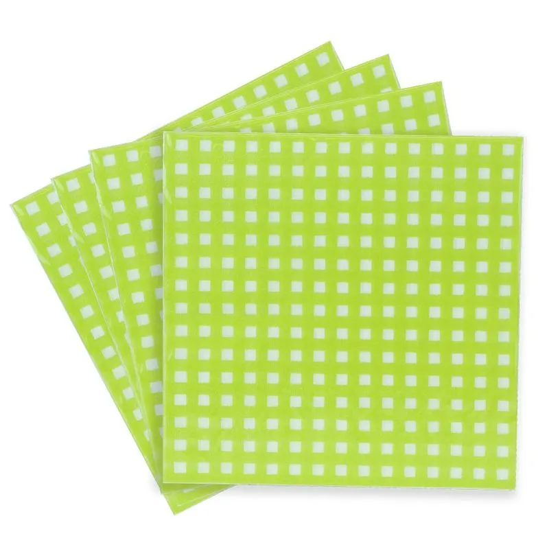 Guardanapo Xadrez Le 33cmx33cm com 20 Unidades Verde