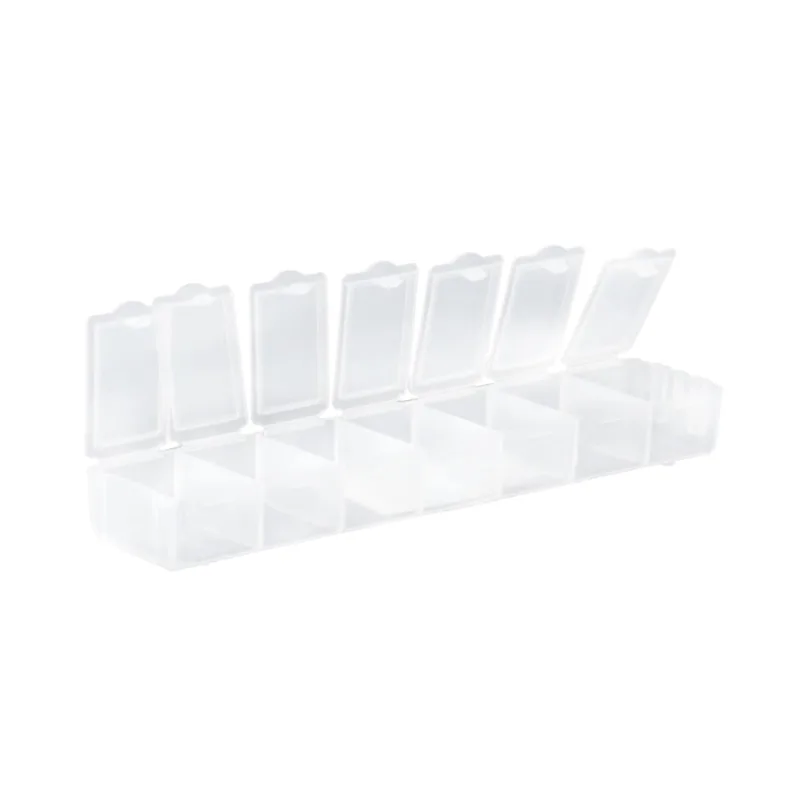 Organizador Plástico com 7 Divisórias 15,5X3,2X2cm Translúcido