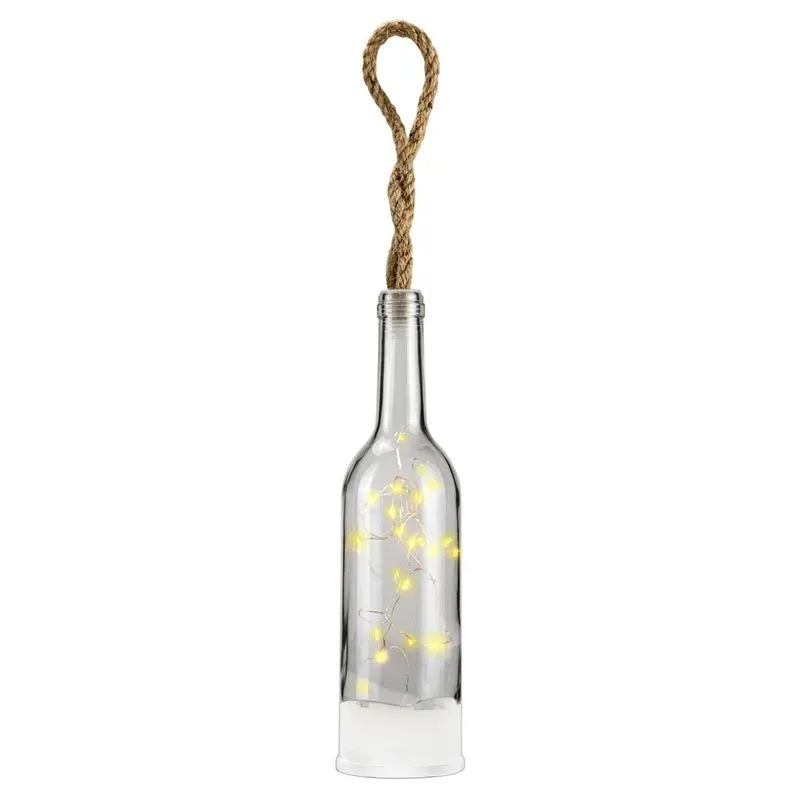 Garrafa Decorativa Led Le Vidro 28cm Branco