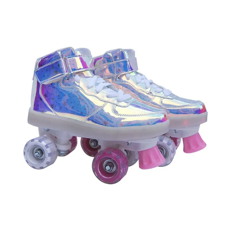 Patins Le com 4 Rodas Neon com Luz Número 38 Azul