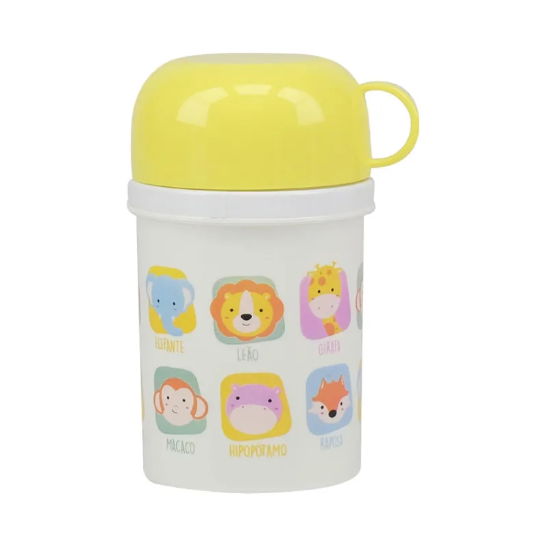 Garrafa Le Baby Safari com Tampa 250ml Amarelo
