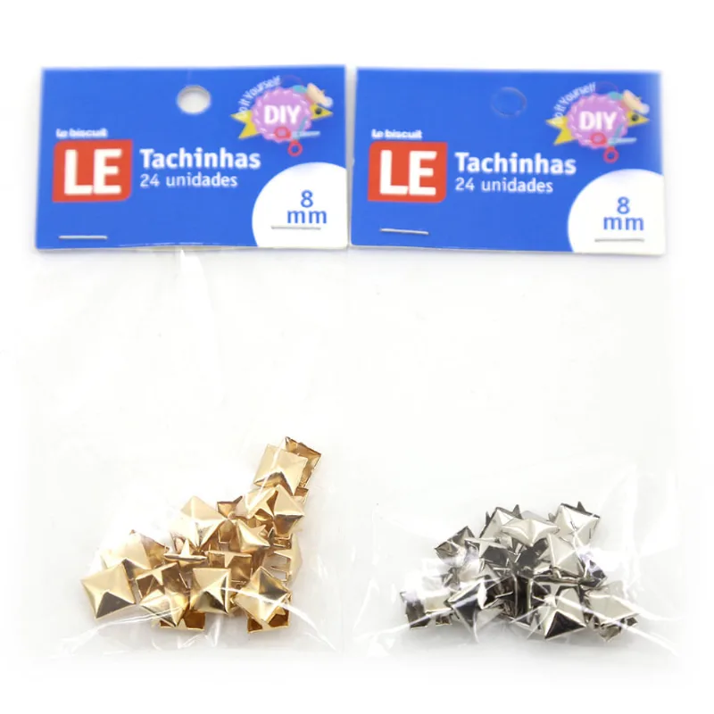 Tacha Skipe Rebit Piramide Metálica 8mm com 24 unidades