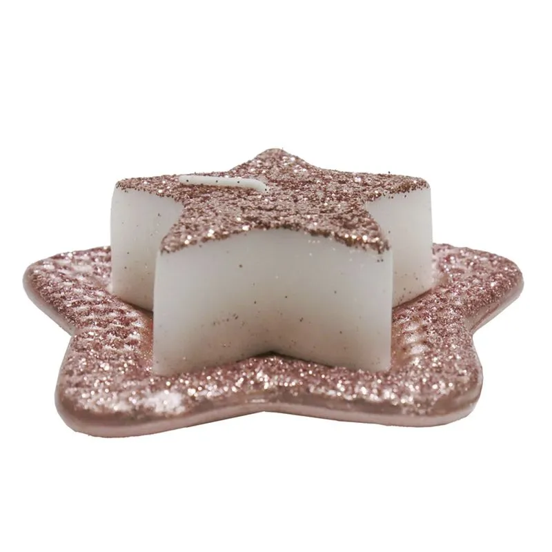 Enfeite Estrela Natal Le 10x3cm Rosa