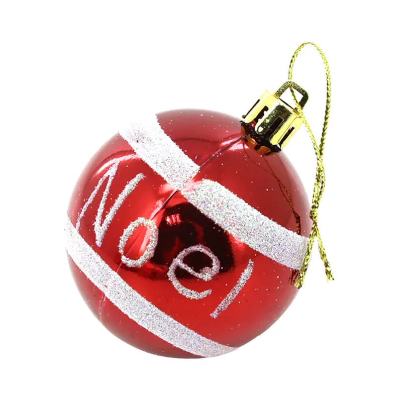 Kit Bola Palavras Natal Le Vermelho 6cm com 6 Unidades UNICA