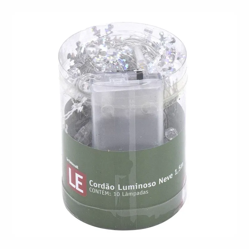 Cordão Luminoso Neve 1,5m com 10 Lâmpadas