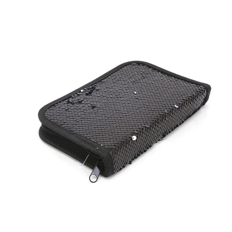 Porta Acessórios Le Box Paetê Bicolor 19x13cm Preto