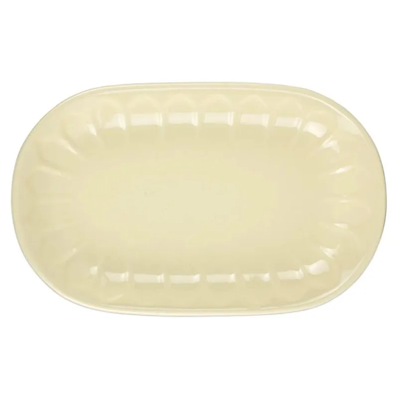 Travessa Le Badem em Cerâmica Bege Oval 22cm - 1 Peça