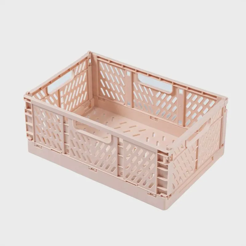 Cesto Organizador Le em Plástico Rosa Dobrável 30,5x20,3x12,5cm
