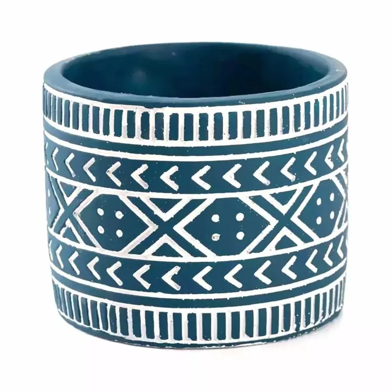 Cachepot Cimento Le Étnico 12cm Azul