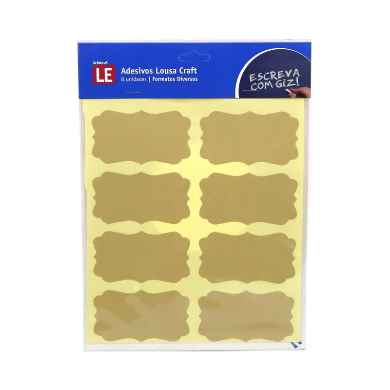 Adesivo Lousa Craft Pvc com 8 Etiquetas Bege 20,5X23cm