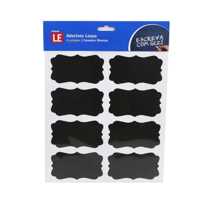 Adesivo Lousa 20,5X23cm com 8 Etiquetas 5x9cm Preto
