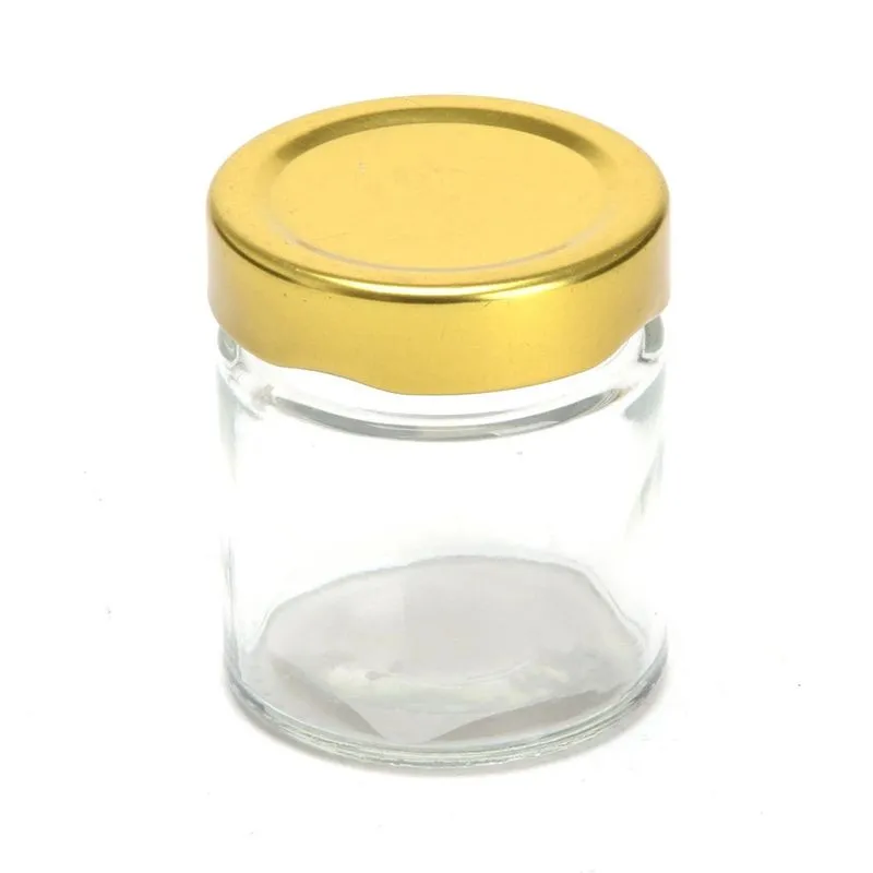 Pote de Vidro Le Para Lembrancinha e Alimentos 120ml Dourado