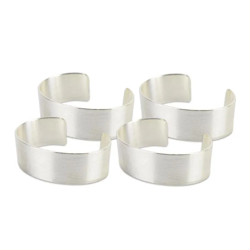 Kit Argola para Guardanapo em Metal Le Grécia Prata 4 Unidades