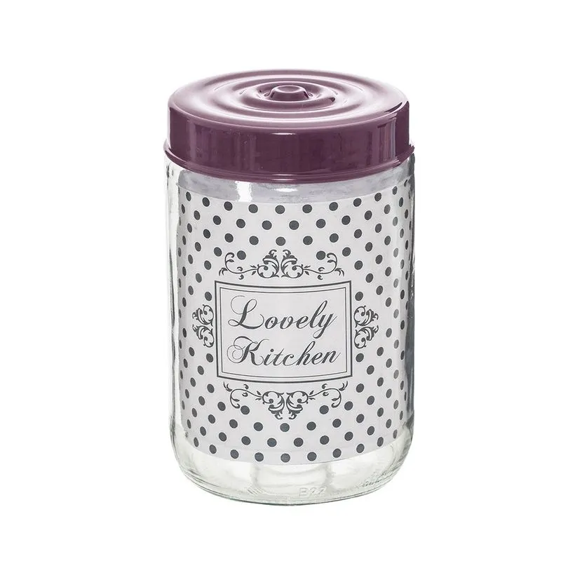 Pote Le Lovely em Vidro com Tampa Roxo 660ml