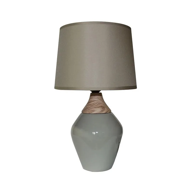 Abajur de Cerâmica Le Wood 37cm Bege Bivolt