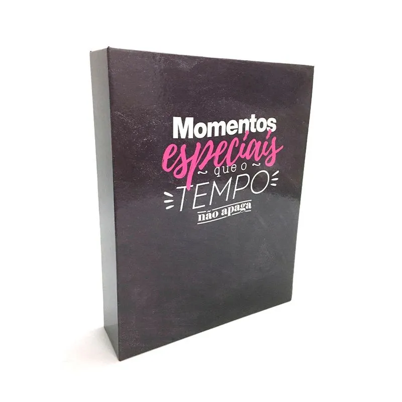 Álbum de Fotografia Le Momentos Especiais Preto Color para 200 Fotos, 50 Folhas 18x23cm
