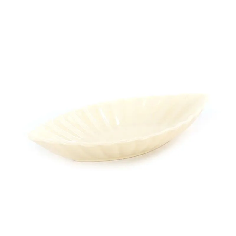 Travessa Oval Canelada Bege 25cm
