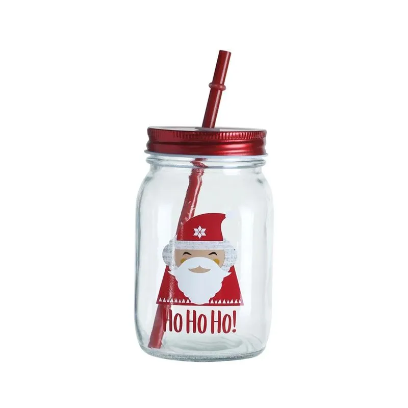 Copo com Canudo Natal Le 450ml Modelo 1