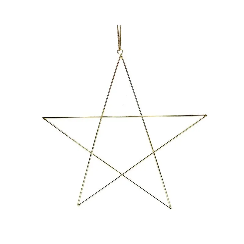 Estrela Aramada Decorativa Le 20cm Dourado