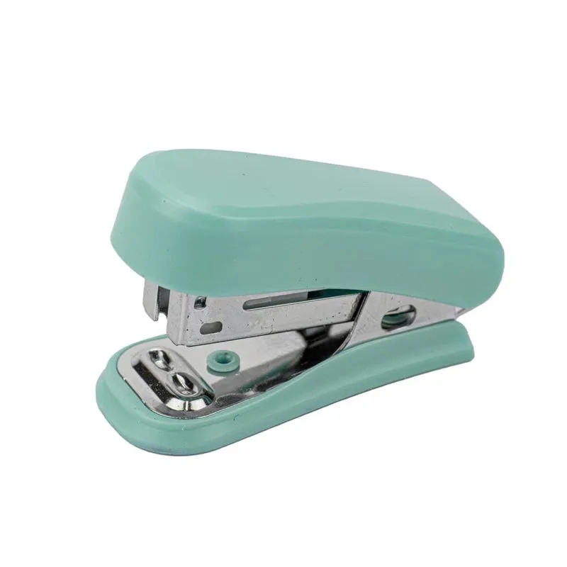 Grampeador Le com Grampos 24/6 até 15 Folhas Verde Pastel