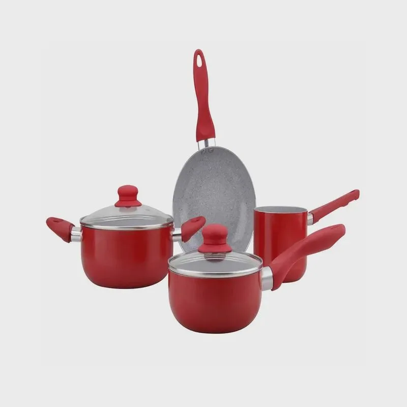 Conjunto de Panela em Cerâmica Kas Cucina Vermelha 4 Peças