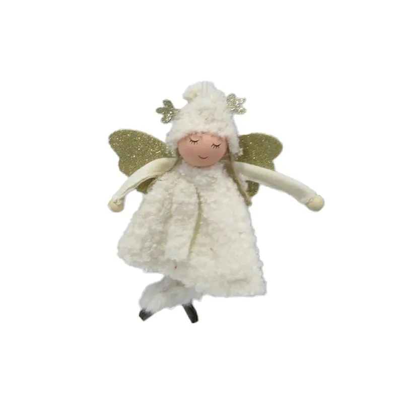 Enfeite Natalino Boneca com Asas Branco Le 13x3x23cm